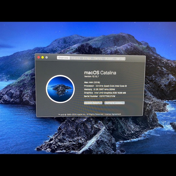 Mac 2018 Processor 3.6GHz Intel Core i3
Ram 8GB 2667 MHz DDR4
126GB SSD + 1TB HD - Picture 9 of 13